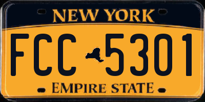 NY license plate FCC5301