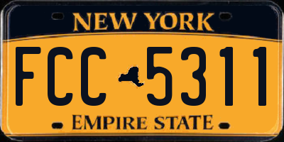 NY license plate FCC5311