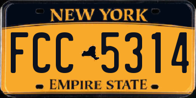NY license plate FCC5314