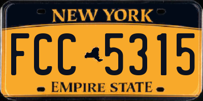 NY license plate FCC5315