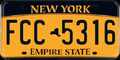 NY license plate FCC5316