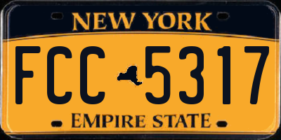 NY license plate FCC5317