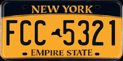 NY license plate FCC5321