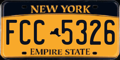 NY license plate FCC5326