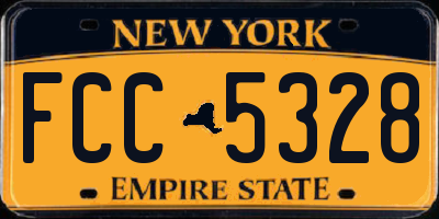 NY license plate FCC5328