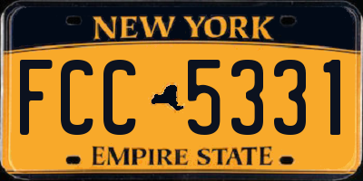 NY license plate FCC5331