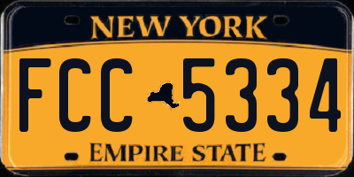 NY license plate FCC5334