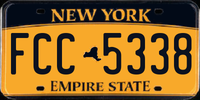 NY license plate FCC5338