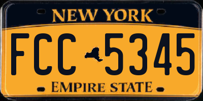 NY license plate FCC5345