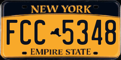 NY license plate FCC5348