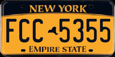 NY license plate FCC5355