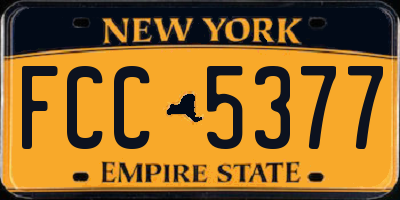 NY license plate FCC5377