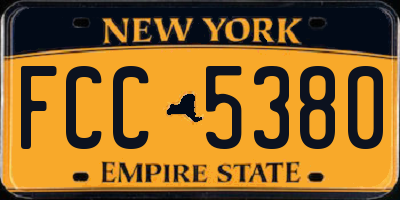 NY license plate FCC5380