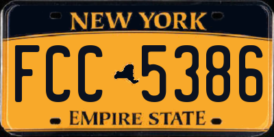 NY license plate FCC5386