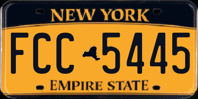 NY license plate FCC5445