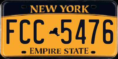 NY license plate FCC5476