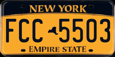 NY license plate FCC5503