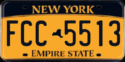 NY license plate FCC5513