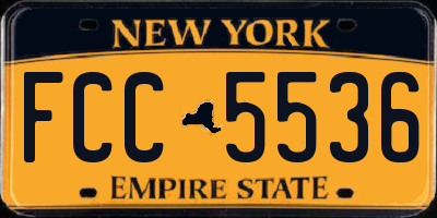 NY license plate FCC5536