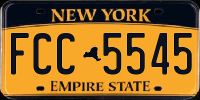 NY license plate FCC5545