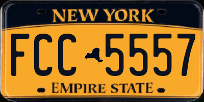 NY license plate FCC5557