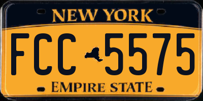 NY license plate FCC5575