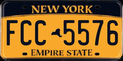 NY license plate FCC5576