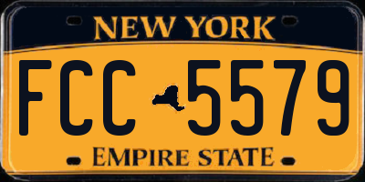 NY license plate FCC5579