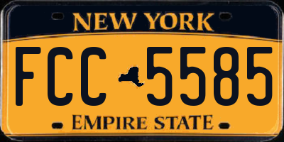 NY license plate FCC5585
