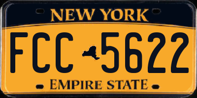 NY license plate FCC5622