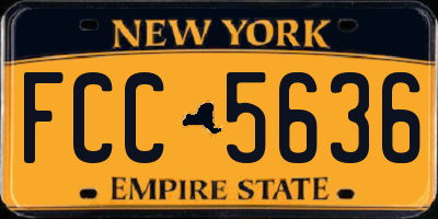 NY license plate FCC5636