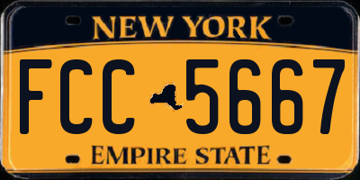NY license plate FCC5667