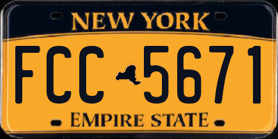 NY license plate FCC5671