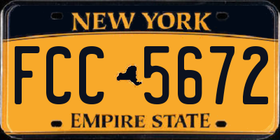 NY license plate FCC5672