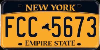 NY license plate FCC5673