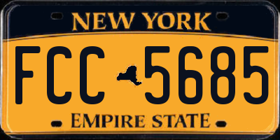 NY license plate FCC5685
