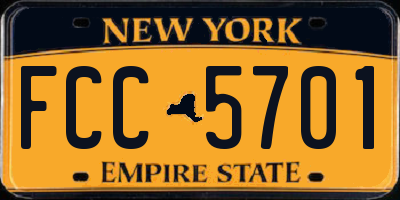NY license plate FCC5701