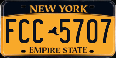 NY license plate FCC5707
