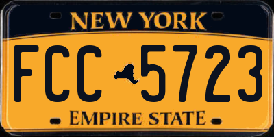 NY license plate FCC5723