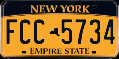 NY license plate FCC5734