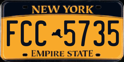 NY license plate FCC5735