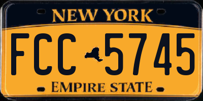 NY license plate FCC5745
