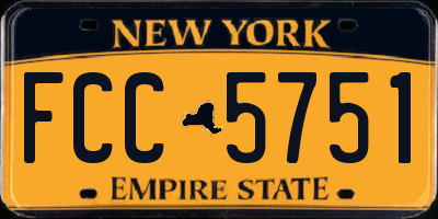 NY license plate FCC5751