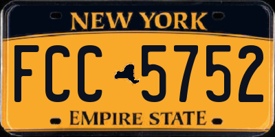 NY license plate FCC5752