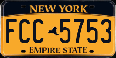 NY license plate FCC5753