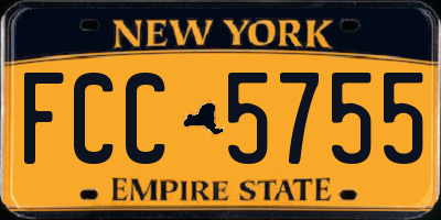 NY license plate FCC5755