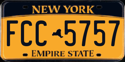 NY license plate FCC5757
