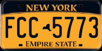 NY license plate FCC5773