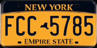 NY license plate FCC5785