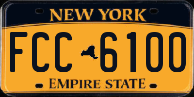 NY license plate FCC6100